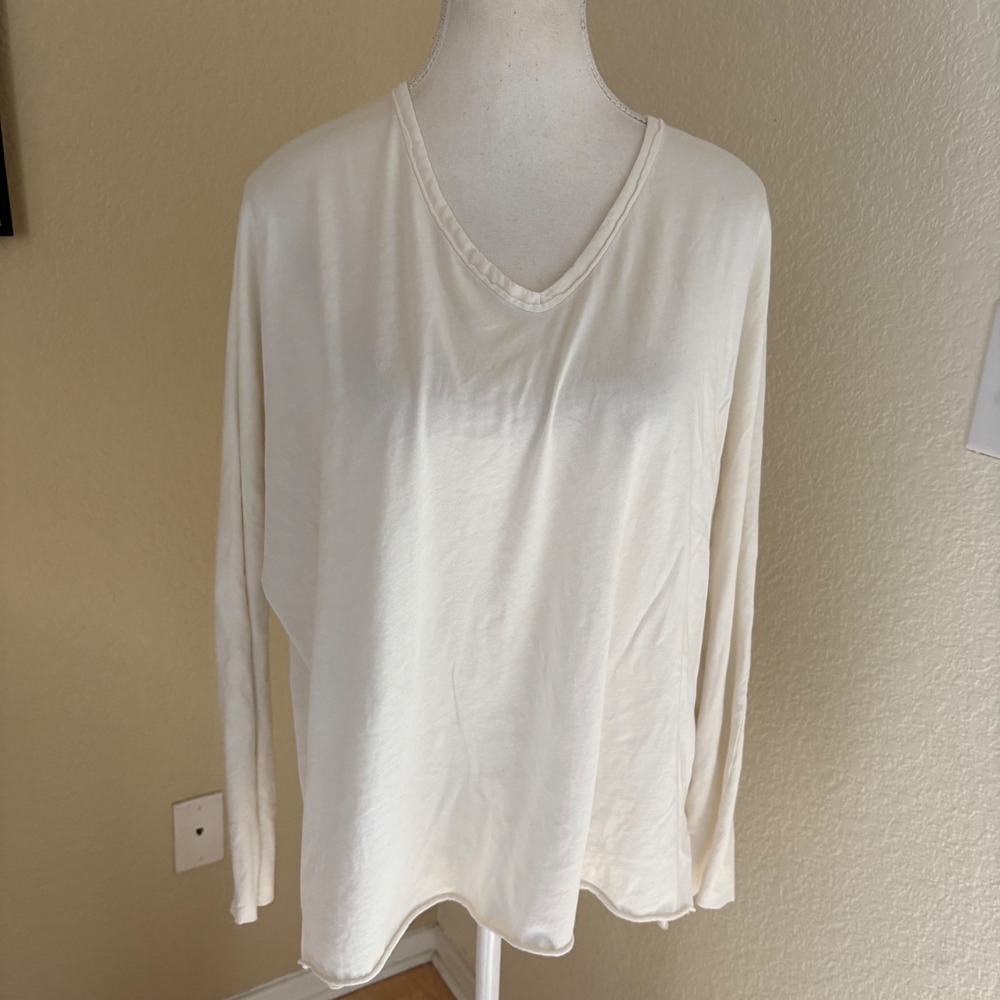 FRANK & EILEEN Sharon Long Sleeve Tee‎  In Vintage White Size XS Oversized - Picture 2 of 8